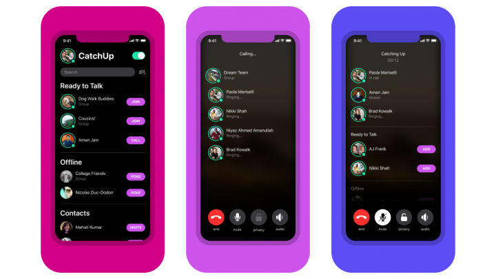 Facebook launches CatchUp, an audio-only calling app that shows who’s ready to chat now